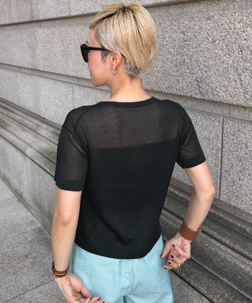 JENNE(ジェンヌ)の「和紙メイドクールサマーニット(ニット/セーター・レディース・ホワイト/ブラック・SMALL/MEDIUM/LARGE)」の11枚目の写真