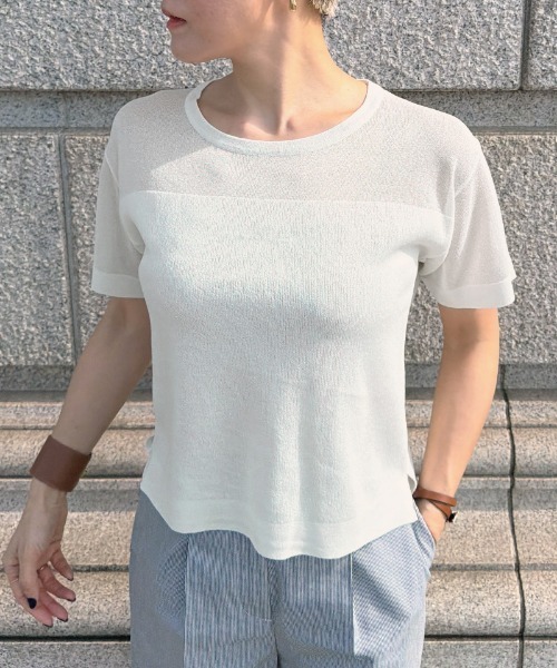 JENNE(ジェンヌ)の「和紙メイドクールサマーニット(ニット/セーター・レディース・ホワイト/ブラック・SMALL/MEDIUM/LARGE)」の14枚目の写真