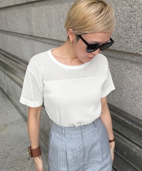 JENNE(ジェンヌ)の「和紙メイドクールサマーニット(ニット/セーター・レディース・ホワイト/ブラック・SMALL/MEDIUM/LARGE)」の20枚目の写真