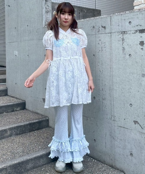 Candy Stripper（キャンディストリッパー）の「GARDEN FLARE パンツ（その他パンツ・レディース・アイボリー/ピンク/ヘザーグレー/ライトブルー・FREE）」の20枚目の写真