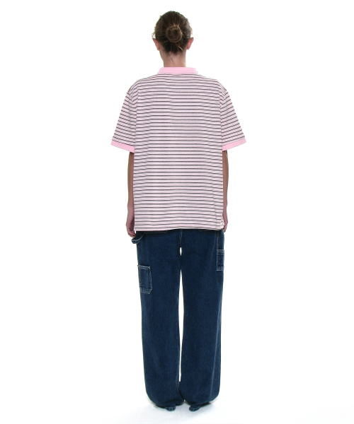 PARTIMENTO WOMEN(パルティメントウィメン)の「ストライプショートスリーブポロTシャツ_ピンク(ポロシャツ・レディース・その他・ONE SIZE)」の4枚目の写真