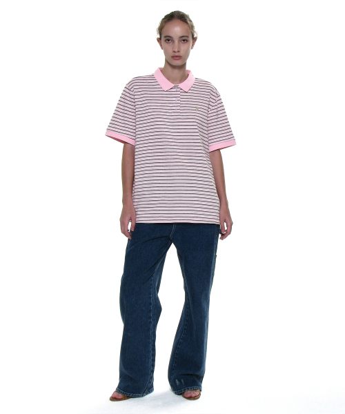 PARTIMENTO WOMEN(パルティメントウィメン)の「ストライプショートスリーブポロTシャツ_ピンク(ポロシャツ・レディース・その他・ONE SIZE)」の5枚目の写真