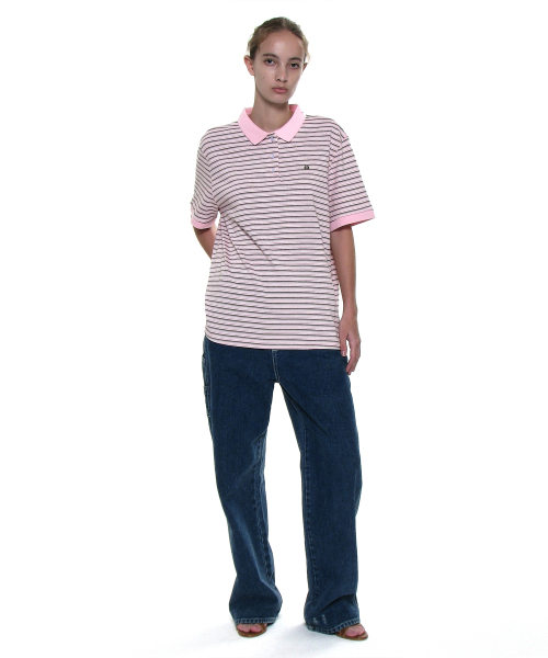 PARTIMENTO WOMEN(パルティメントウィメン)の「ストライプショートスリーブポロTシャツ_ピンク(ポロシャツ・レディース・その他・ONE SIZE)」の6枚目の写真