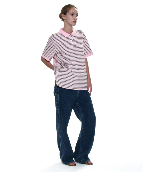 PARTIMENTO WOMEN(パルティメントウィメン)の「ストライプショートスリーブポロTシャツ_ピンク(ポロシャツ・レディース・その他・ONE SIZE)」の7枚目の写真