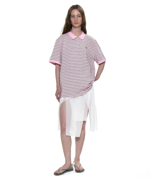 PARTIMENTO WOMEN(パルティメントウィメン)の「ストライプショートスリーブポロTシャツ_ピンク(ポロシャツ・レディース・その他・ONE SIZE)」の9枚目の写真