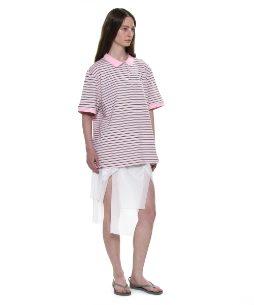 PARTIMENTO WOMEN(パルティメントウィメン)の「ストライプショートスリーブポロTシャツ_ピンク(ポロシャツ・レディース・その他・ONE SIZE)」の10枚目の写真