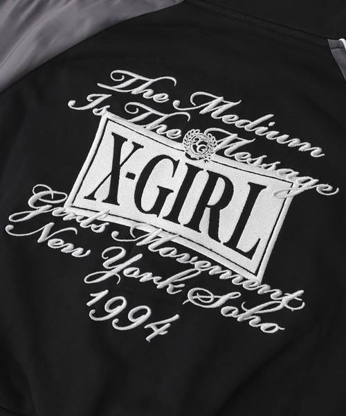 X-girl（エックスガール）の「WOVEN MIX SWEAT ZIP UP TOP（スウェット・レディース・ブラック/ライトピンク/ベージュ・S/M）」の12枚目の写真