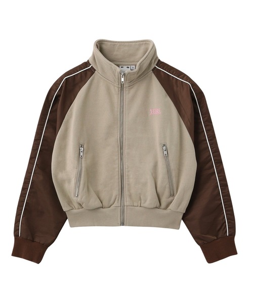 X-girl（エックスガール）の「WOVEN MIX SWEAT ZIP UP TOP（スウェット・レディース・ブラック/ライトピンク/ベージュ・S/M）」の22枚目の写真