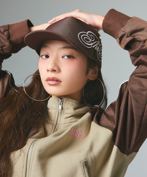 X-girl（エックスガール）の「WOVEN MIX SWEAT ZIP UP TOP（スウェット・レディース・ブラック/ライトピンク/ベージュ・S/M）」の14枚目の写真