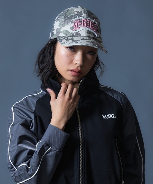 X-girl（エックスガール）の「WOVEN MIX SWEAT ZIP UP TOP（スウェット・レディース・ブラック/ライトピンク/ベージュ・S/M）」の13枚目の写真