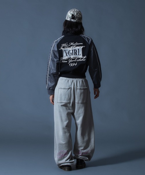 X-girl（エックスガール）の「WOVEN MIX SWEAT ZIP UP TOP（スウェット・レディース・ブラック/ライトピンク/ベージュ・S/M）」の20枚目の写真