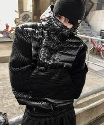 COSYHARU（コシハル）の「ディープブラック軽量ダウン＋ニットコンビジャケット（ダウンジャケット/コート）」