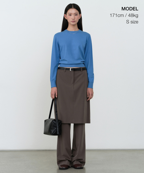 MUSINSA STANDARD WOMAN（ムシンサスタンダードウーマン）の「ウィメンズエッセンシャルラウンドネックニット[ブルー]（ニット/セーター・レディース・その他・X-SMALL/SMALL/LARGE/MEDIUM）」の4枚目の写真