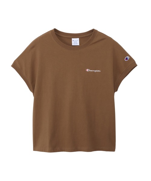 Champion(チャンピオン)の「【Champion/チャンピオン】レディース フレンチスリーブシャツ(Tシャツ/カットソー・レディース・セージグリーン/ブラウン系/スカイブルー/ブラック/ホワイト/オートミール・LARGE/MEDIUM)」の3枚目の写真