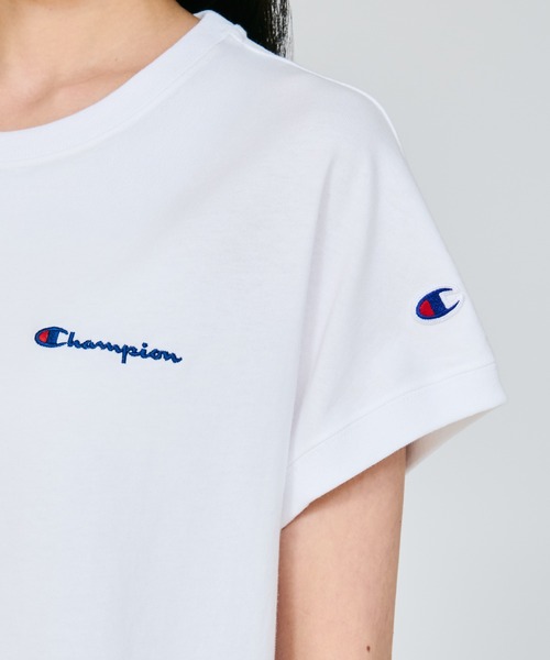 Champion(チャンピオン)の「【Champion/チャンピオン】レディース フレンチスリーブシャツ(Tシャツ/カットソー・レディース・セージグリーン/ブラウン系/スカイブルー/ブラック/ホワイト/オートミール・LARGE/MEDIUM)」の10枚目の写真