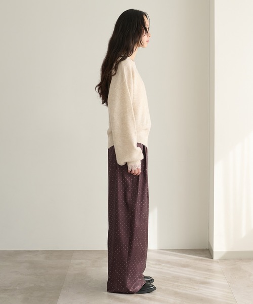 apres jour clair(アプレジュールクレア)の「【apres jour clair】【前後2WAY】レースドッキングニット(ニット/セーター・レディース・チャコールグレー/ブラウン系その他/アイボリー・フリー/X-LARGE)」の9枚目の写真