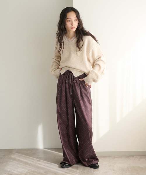 apres jour clair(アプレジュールクレア)の「【apres jour clair】【前後2WAY】レースドッキングニット(ニット/セーター・レディース・チャコールグレー/ブラウン系その他/アイボリー・フリー/X-LARGE)」の16枚目の写真
