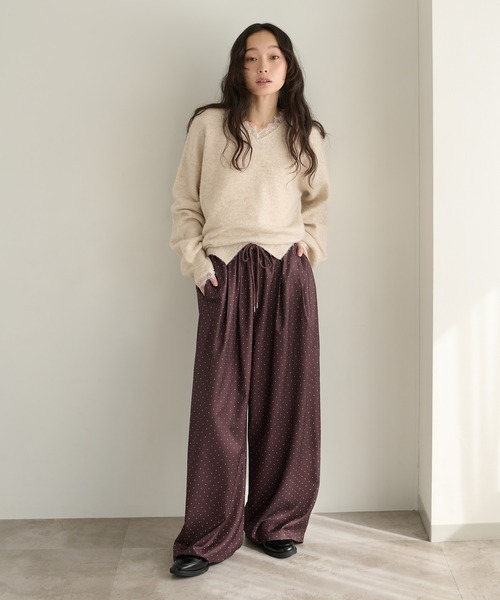 apres jour clair(アプレジュールクレア)の「【apres jour clair】【前後2WAY】レースドッキングニット(ニット/セーター・レディース・チャコールグレー/ブラウン系その他/アイボリー・フリー/X-LARGE)」の17枚目の写真