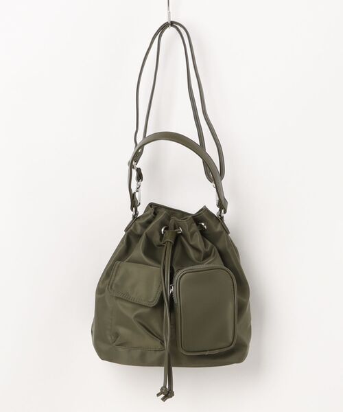 Right-on（ライトオン）の「【HONEYSUCKLE ROSE】ツイル巾着ショルダー（ショルダーバッグ・レディース・ブラック/カーキブラウン・ONE SIZE）」の2枚目の写真