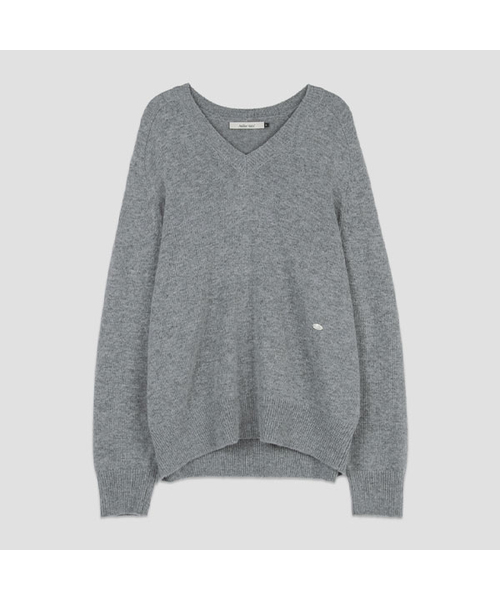ATELIER NAIN(アトリエナイン)の「ESSENTIAL V-NECK OVERFIT KNIT(T-7151)(ニット/セーター・レディース・ブラウン/ヘザーグレー/ブラック・FREE)」の1枚目の写真