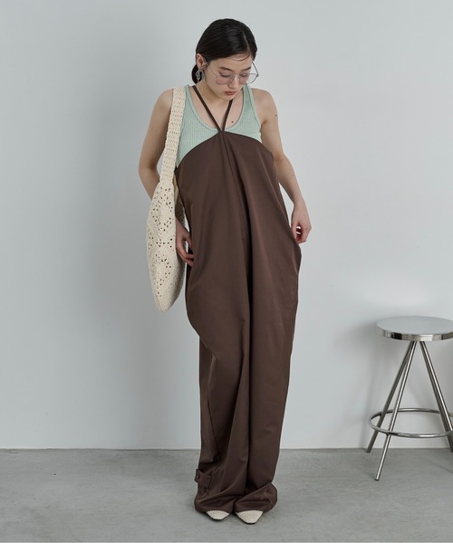 LOSCa(ロスカ)の「コクーンキャミオールインワン(サロペット/オーバーオール・レディース・ブラウン/ナチュラル/ブラック・S/M)」の17枚目の写真