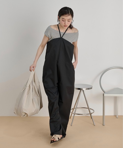 LOSCa(ロスカ)の「コクーンキャミオールインワン(サロペット/オーバーオール・レディース・ブラウン/ナチュラル/ブラック・S/M)」の8枚目の写真