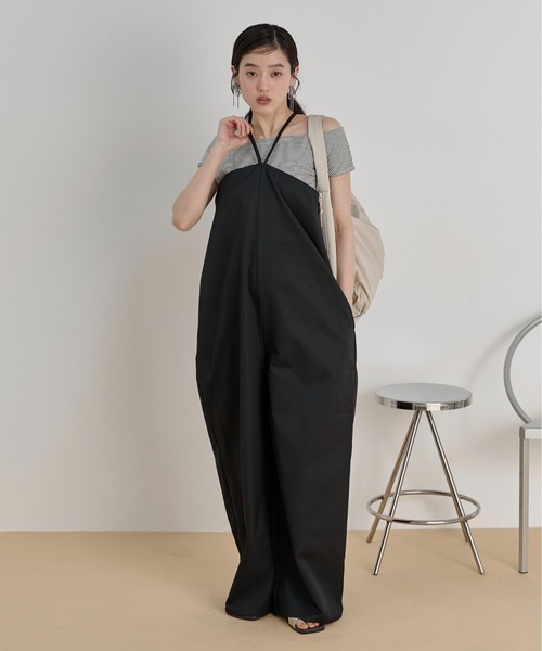 LOSCa(ロスカ)の「コクーンキャミオールインワン(サロペット/オーバーオール・レディース・ブラウン/ナチュラル/ブラック・S/M)」の9枚目の写真