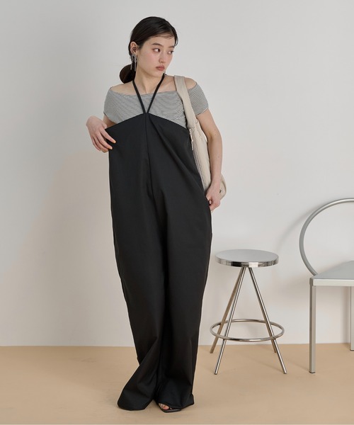 LOSCa(ロスカ)の「コクーンキャミオールインワン(サロペット/オーバーオール・レディース・ブラウン/ナチュラル/ブラック・S/M)」の10枚目の写真