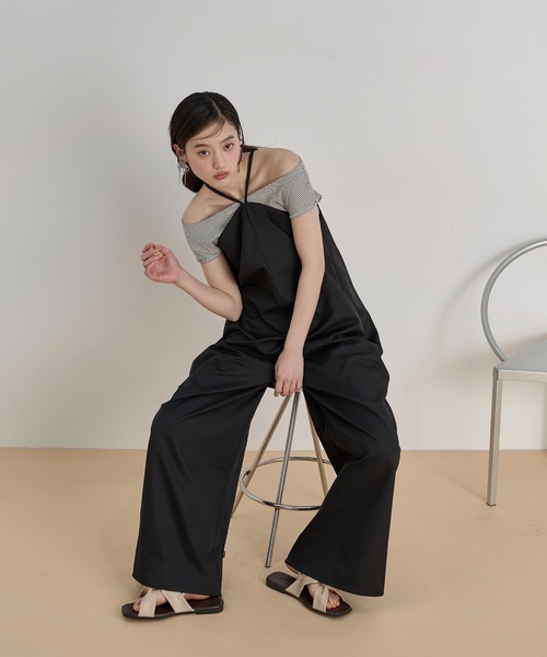 LOSCa(ロスカ)の「コクーンキャミオールインワン(サロペット/オーバーオール・レディース・ブラウン/ナチュラル/ブラック・S/M)」の7枚目の写真