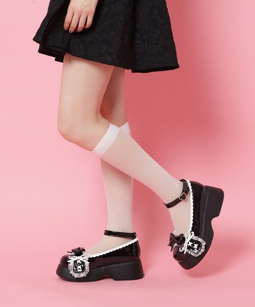 cs T&P(シーエスティーアンドピー)の「ロリータリボンパンプス(パンプス・レディース・ブルー系1/ブラック系1/ホワイト系2・LL/L/M/S)」の5枚目の写真