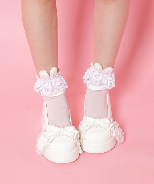 cs T&P(シーエスティーアンドピー)の「ロリータリボンパンプス(パンプス・レディース・ブルー系1/ブラック系1/ホワイト系2・LL/L/M/S)」の10枚目の写真
