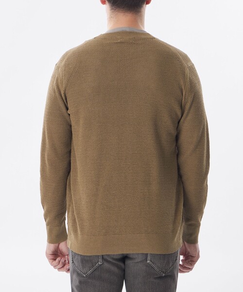 EPOCA UOMO（エポカウォモ）の「＊Safari5月号掲載＊着流しリネンカーディガン（カーディガン/ボレロ・メンズ・ベージュ系その他4/ネイビー・46/48）」の7枚目の写真