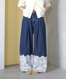 RAGEBLUE | レースデザインワイドデニムパンツ(デニムパンツ)