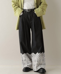 RAGEBLUE | レースデザインワイドデニムパンツ(デニムパンツ)