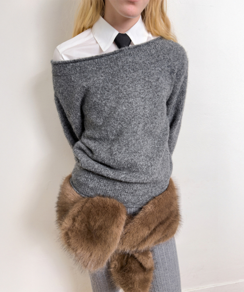 DIAGONAL(ダイアゴナル)の「TWO WAY OFF SHOULDER KNIT (charcoal)(ニット/セーター・レディース・その他・FREE)」の10枚目の写真