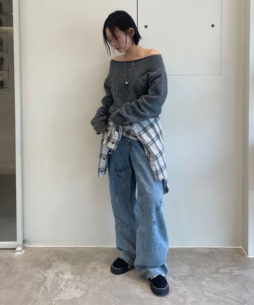 DIAGONAL(ダイアゴナル)の「TWO WAY OFF SHOULDER KNIT (charcoal)(ニット/セーター・レディース・その他・FREE)」の6枚目の写真