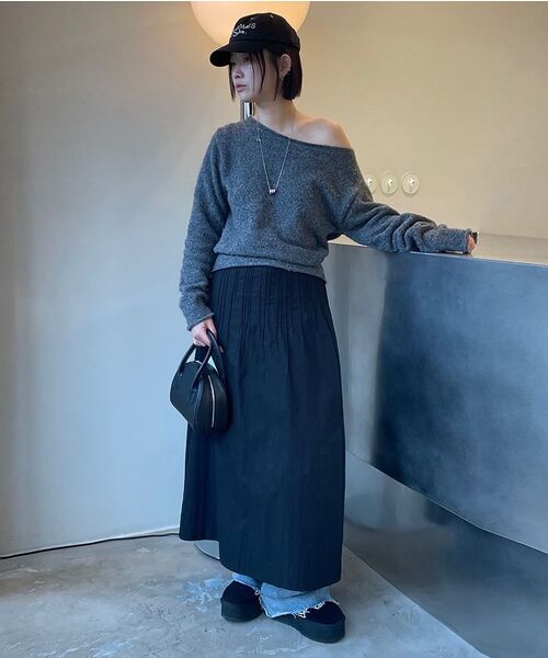 DIAGONAL(ダイアゴナル)の「TWO WAY OFF SHOULDER KNIT (charcoal)(ニット/セーター・レディース・その他・FREE)」の5枚目の写真