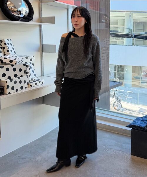 DIAGONAL(ダイアゴナル)の「TWO WAY OFF SHOULDER KNIT (charcoal)(ニット/セーター・レディース・その他・FREE)」の3枚目の写真