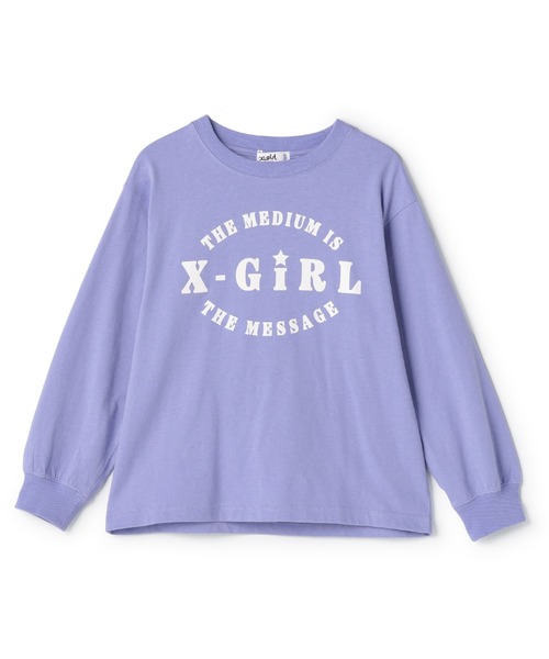 X-girl Stages（エックスガールステージス）の「ロゴ長袖Tシャツ（Tシャツ/カットソー・キッズ・ラベンダー・110cm/120cm/100cm）」の3枚目の写真