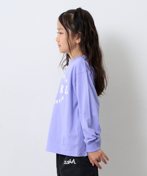 X-girl Stages（エックスガールステージス）の「ロゴ長袖Tシャツ（Tシャツ/カットソー・キッズ・ラベンダー・110cm/120cm/100cm）」の2枚目の写真