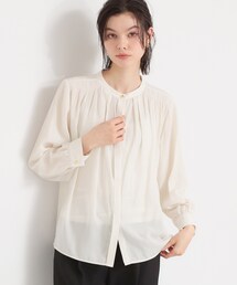 THE SHOP TK  | 【通勤にもセレモニーにも】ヴィンテージサテンギャザーブラウス(シャツ/ブラウス)