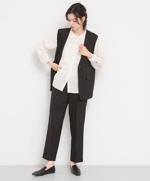 THE SHOP TK (ザ ショップ ティーケー )の「【通勤にもセレモニーにも】ヴィンテージサテンギャザーブラウス(シャツ/ブラウス・レディース・ベビーピンク/ネイビー/オフホワイト・12/13)」の19枚目の写真