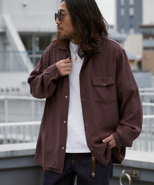 Del Mar sportswear/デルマースポーツウェア SNAP-UP GABARDINE SHIRT