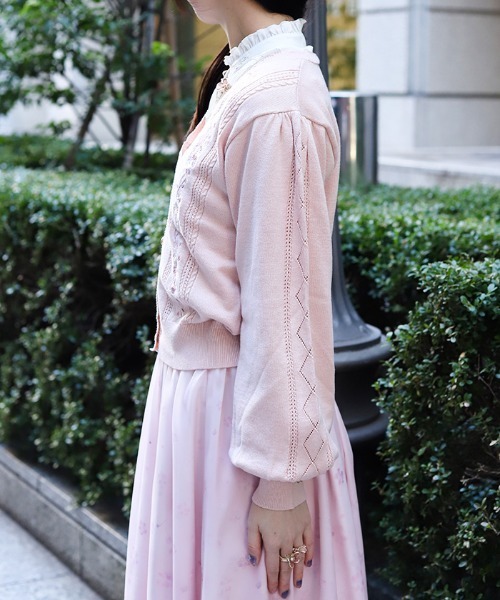 桜刺繍ニットカーディガン（カーディガン/ボレロ）｜axes femme