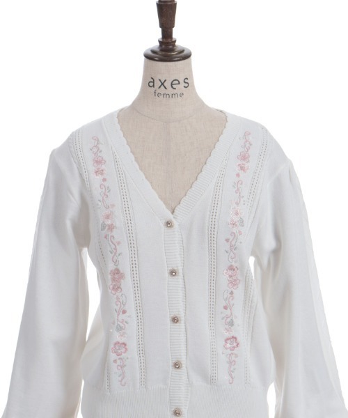 桜刺繍ニットカーディガン（カーディガン/ボレロ）｜axes femme