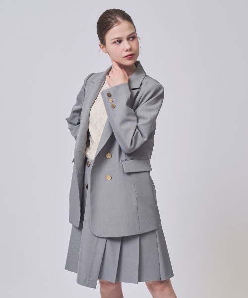 SWINGLE（スウィングル）の「ダブルテーラードジャケット（テーラードジャケット・レディース・ベージュ/ライトグレー/ダークブルー・MEDIUM/SMALL）」の9枚目の写真