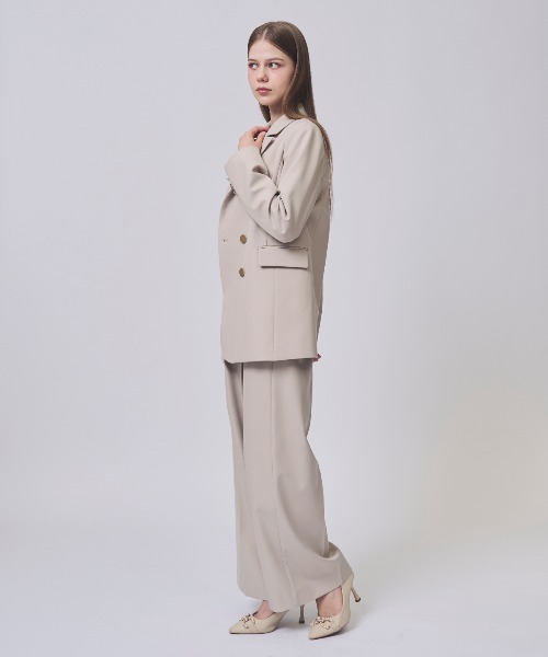 SWINGLE（スウィングル）の「ダブルテーラードジャケット（テーラードジャケット・レディース・ベージュ/ライトグレー/ダークブルー・MEDIUM/SMALL）」の4枚目の写真