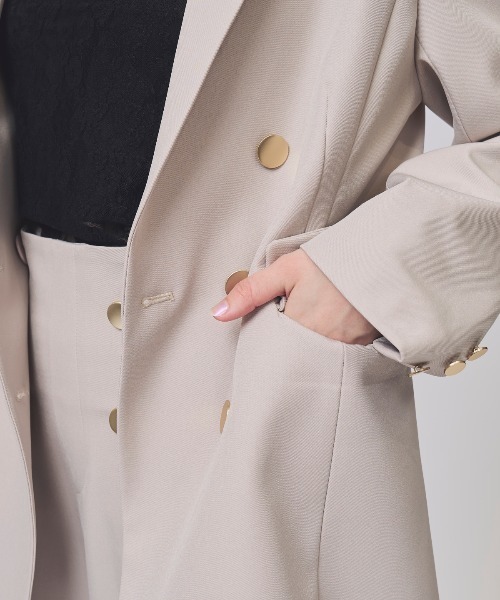 SWINGLE（スウィングル）の「ダブルテーラードジャケット（テーラードジャケット・レディース・ベージュ/ライトグレー/ダークブルー・MEDIUM/SMALL）」の6枚目の写真