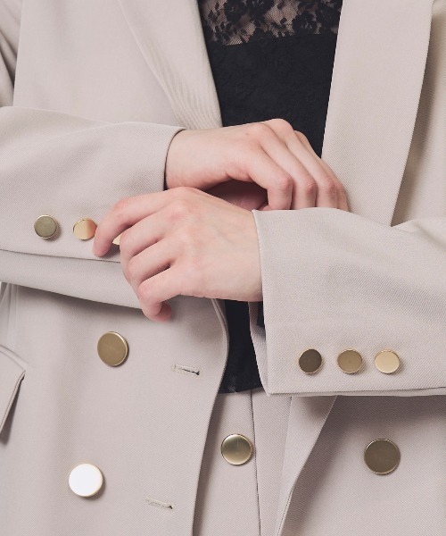 SWINGLE（スウィングル）の「ダブルテーラードジャケット（テーラードジャケット・レディース・ベージュ/ライトグレー/ダークブルー・MEDIUM/SMALL）」の7枚目の写真