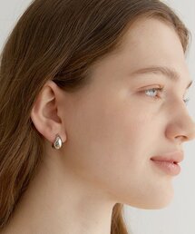 bold oblique hoop earrings (E009_silver)